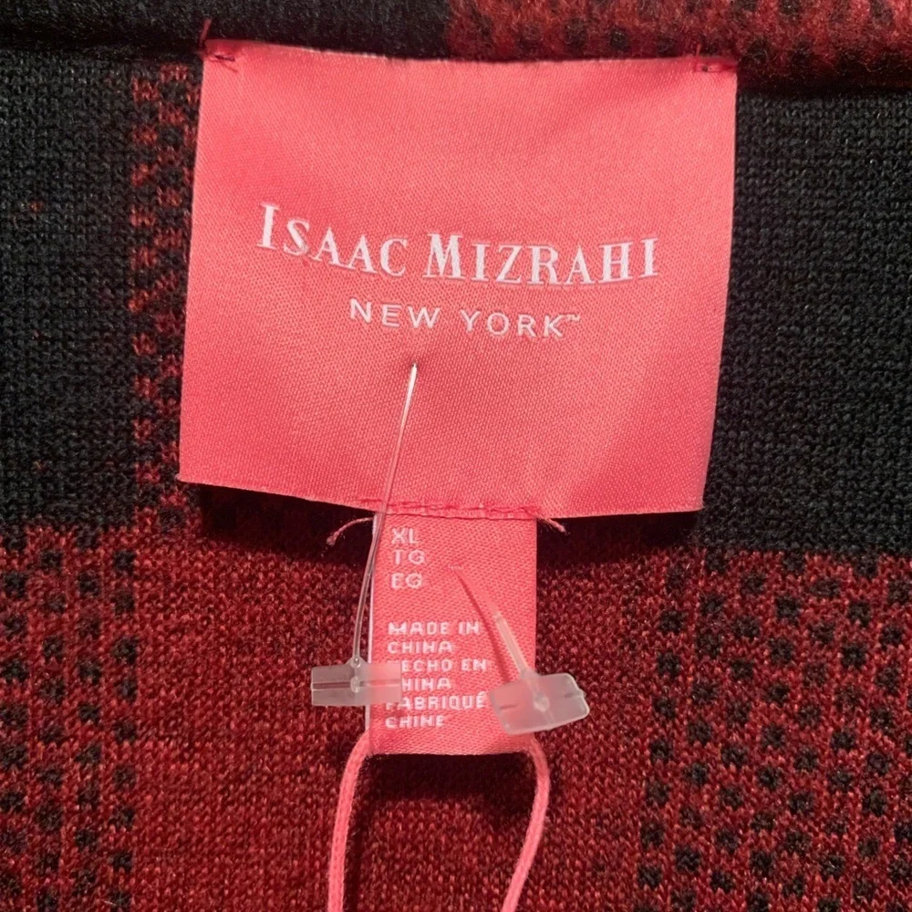 Isaac Mizrahi NWT Red Buffalo Plaid Outdoorsy Cabincore Notch Collar Jacket XL